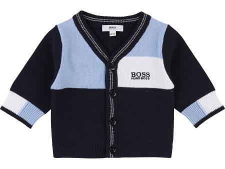 Baby Boys Blue Cargo Cotton Cardigan on Sale