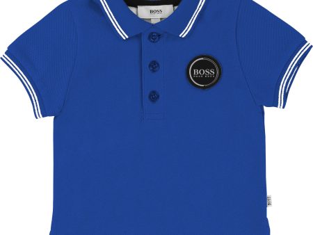 Baby Boys Blue Royal Cotton Polo Shirt Sale