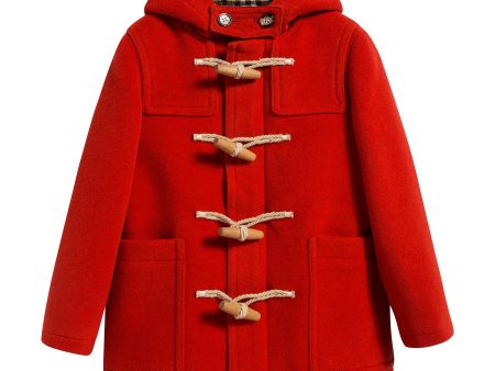 Girls Orange Red Wool Coat Supply