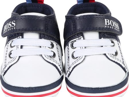 Baby Boys Black & White Cow Leather Shoes Cheap