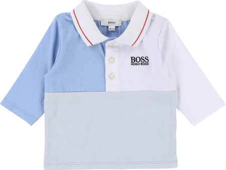 Baby Boys Blue & White Cotton Polo Shirt Discount