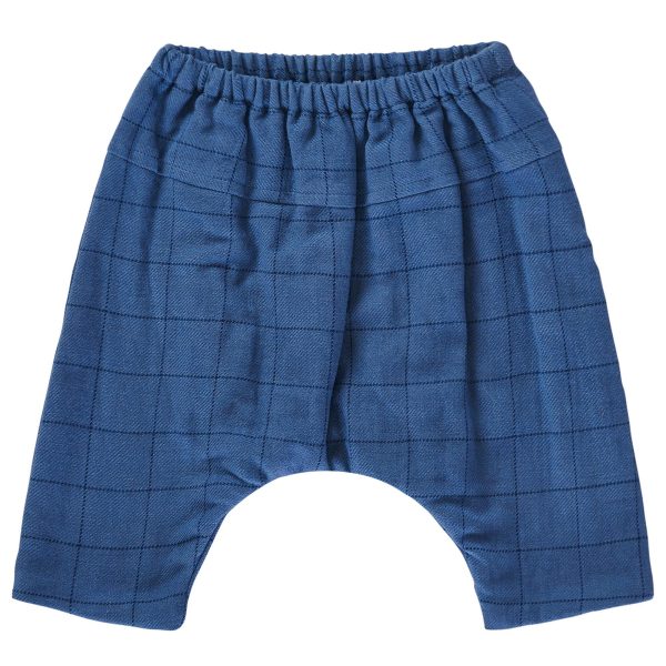 Baby Blue Check Cotton Trousers Online Sale