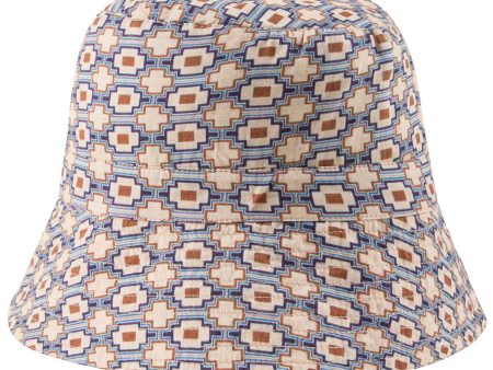 Boys Kaleido Blue Cotton Hat Discount