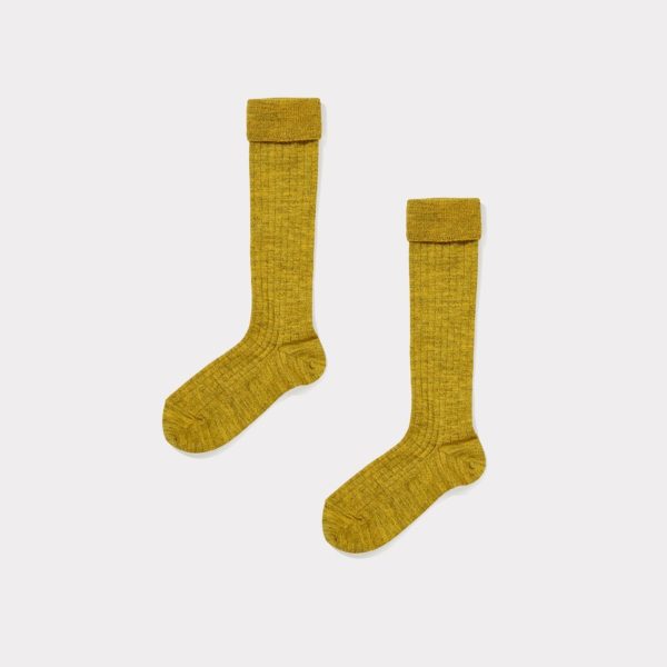 Girls Golden Straw Cotton Socks For Cheap