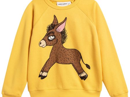 Girls Yellow Donkey Organic Cotton Sweatshirt Hot on Sale