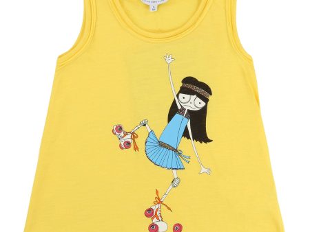 Girls Yellow Cotton Modal Vest Discount