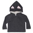 Baby Black Alpaca Hooded Sweatshirt With Little Ears Online Sale