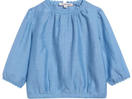 Baby Azure Blue Cotton Woven Blouse Discount