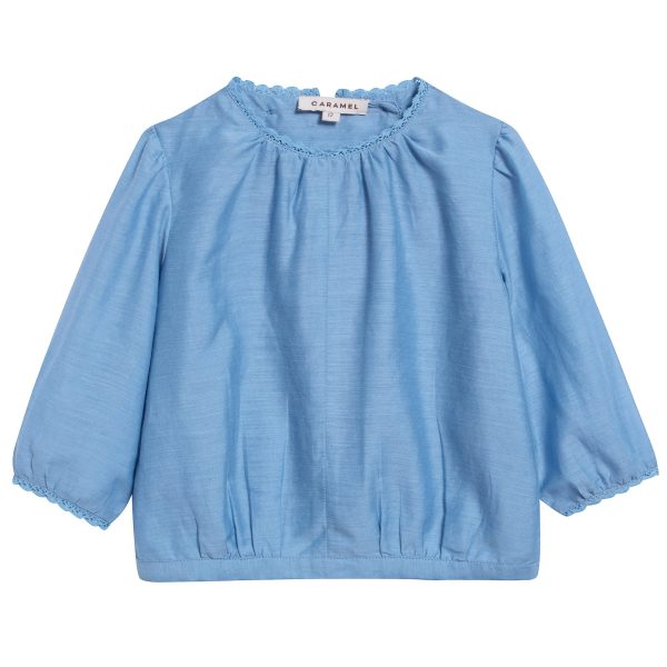 Baby Azure Blue Cotton Woven Blouse Discount