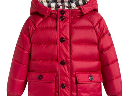 Baby Boys Red Down Padded Coat Discount