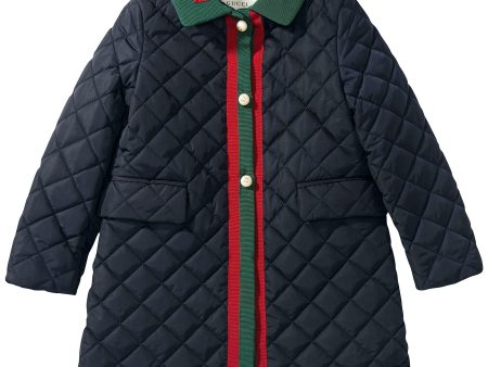 Girls Navy Blue Quilted Coat Fashion