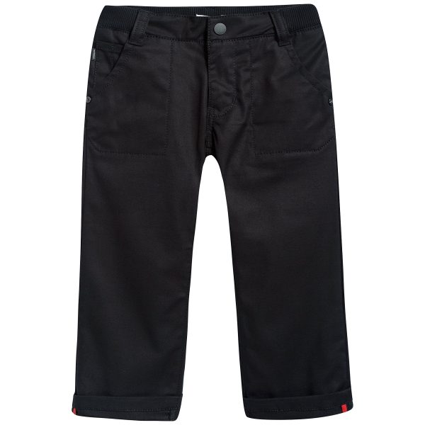 Baby Boys Black Cotton Trousers Cheap