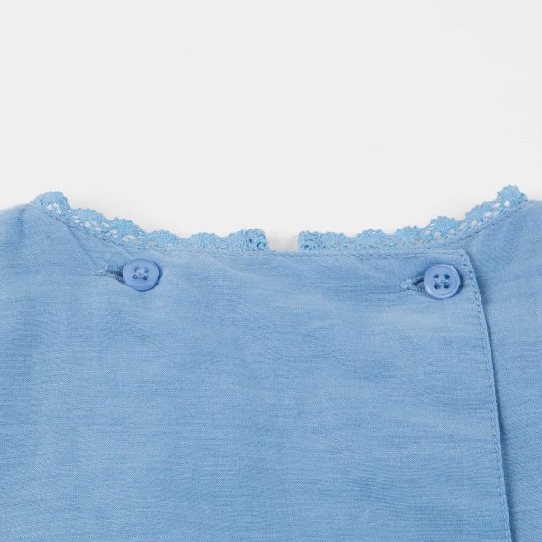 Baby Azure Blue Cotton Woven Blouse Discount