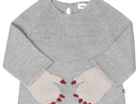 Baby  Light Grey Monster Sweater With Gloves Online