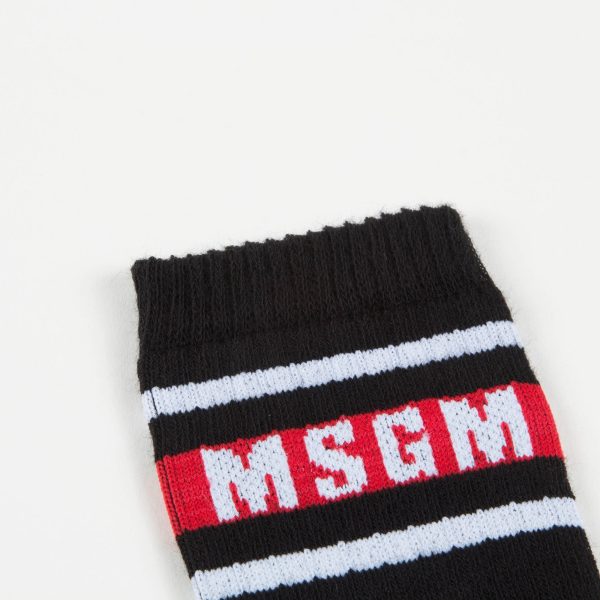 Boys & Girls Black Logo Cotton Socks on Sale