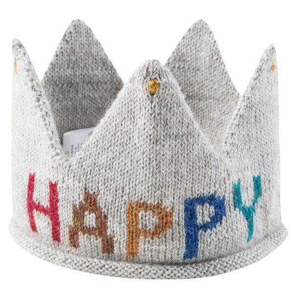 Baby Grey  Happy Birthday  Alpaca Wool Crown Hot on Sale