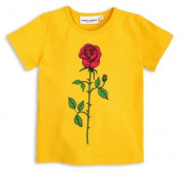 Girls Yellow Rose Printed T-shirt Sale