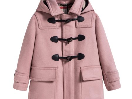 Girls Pale Pink Wool Duffle Coat For Discount