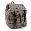 Black Check Wool Backpack Fashion