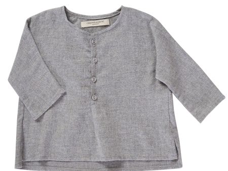 Baby Boys Cocoon Grey Check Cotton Shirt For Sale