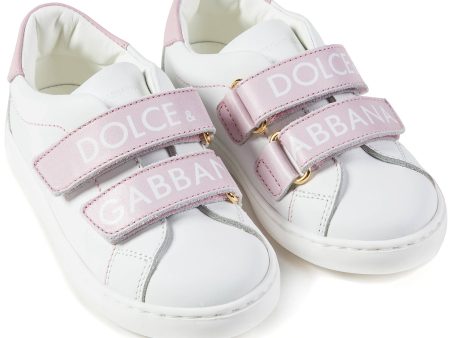 Baby  Girls  White  Pink  Logo  Shoes Fashion