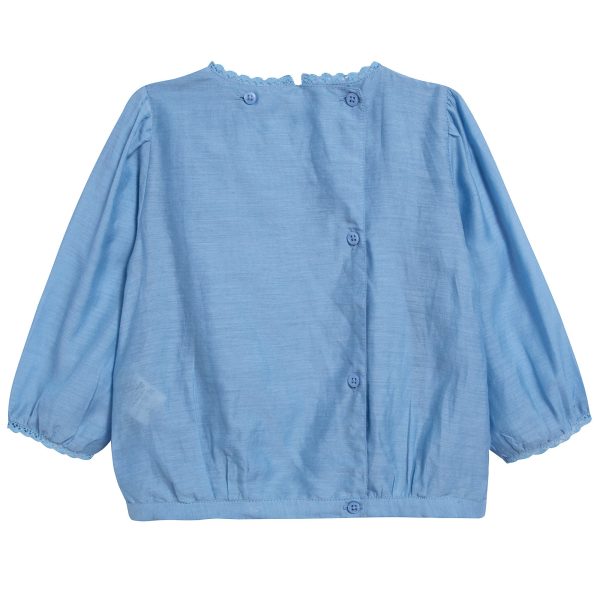 Baby Azure Blue Cotton Woven Blouse Discount