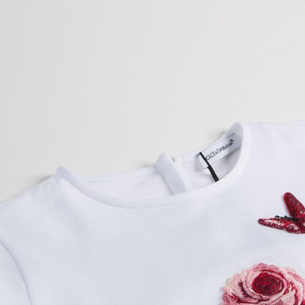 Baby  Girls  White  Rose T-shirt Online