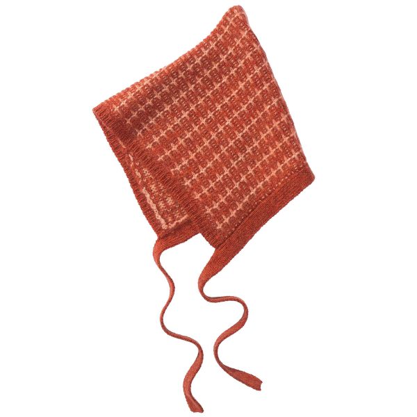 Baby Girls Red & Orange Knitted Hat Cheap