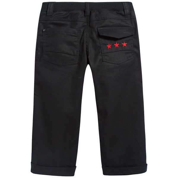 Baby Boys Black Cotton Trousers Cheap