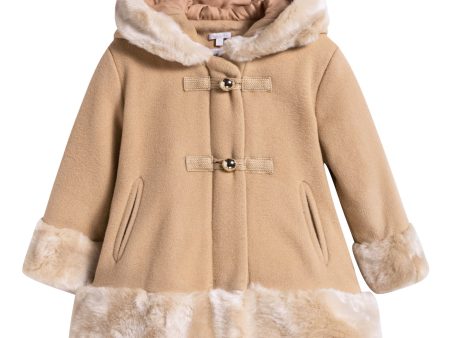 Baby Girls Beige Wool Blend Coat Online now