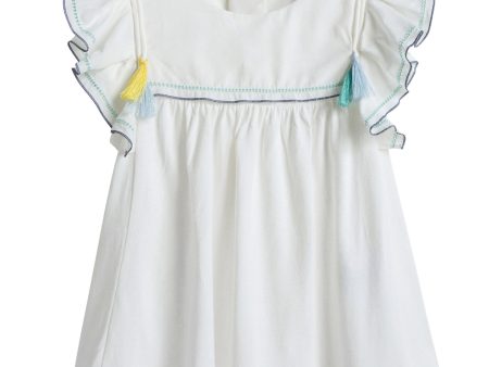 Baby Girls White Jersey Top Supply