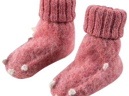 Baby Rose Pink Bunny Alpaca Wool Animal Booties Hot on Sale