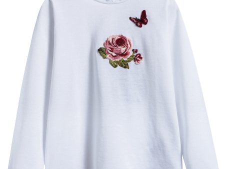 Baby  Girls  White  Rose T-shirt Online